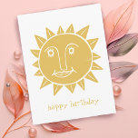Carte Postale Joyeux soleil JOYEUX ANNIVERSAIRE PERSONNALISÉ<br><div class="desc">Ajoutez votre propre texte à l'avant et à l'arrière,  ou modifiez les couleurs. Jetez un oeil à mon magasin pour plus !</div>
