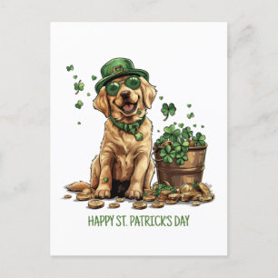 Carte Postale Joyeux St. Patrick's Day Labrador Retriever Dog