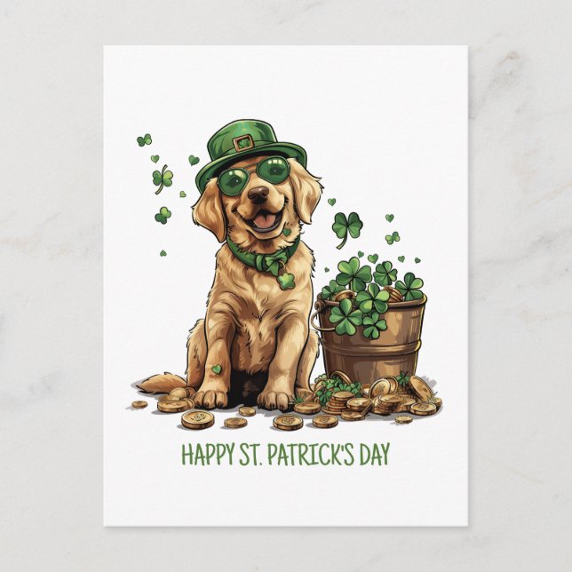 Carte Postale Joyeux St. Patrick's Day Labrador Retriever Dog (Devant)