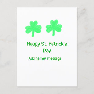 Carte Postale Joyeux St. Patrick's jour vert feuille de shamrock
