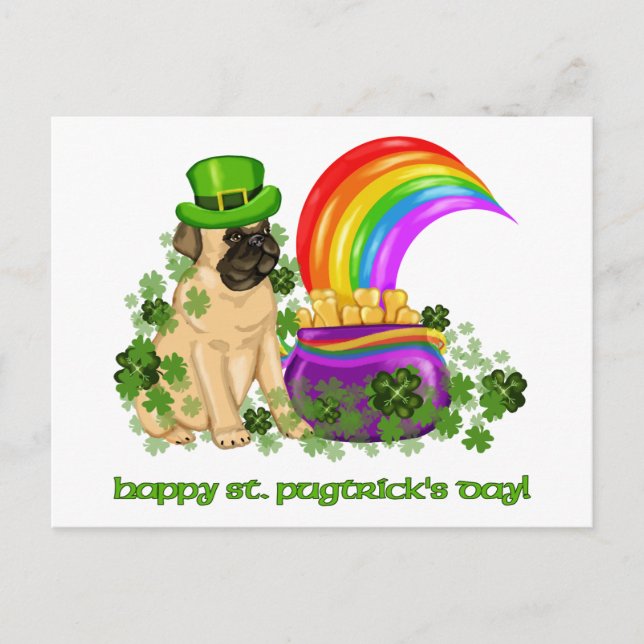 Carte Postale Joyeux St. Pugtrick's Day Tee - shirts et cadeaux (Devant)