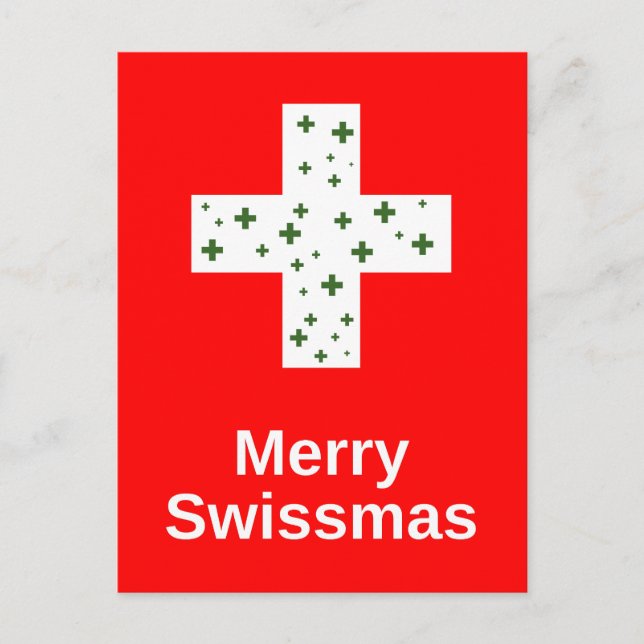 Carte Postale Joyeux Swissmas ! Soirée suisse de Noël et de Noël (Devant)