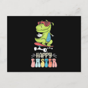 Carte Postale Joyeux T Rex Dinosaur Lapin de Pâques oeufs de lap