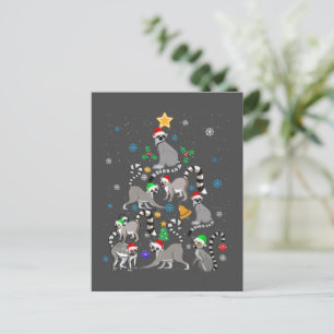 Carte Postale Joyeux T-shirt de Noël Lemur Arbre de Noël Noël No