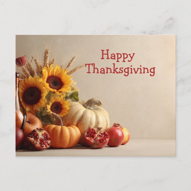 Carte Postale Joyeux Thanksgiving,  (Devant)
