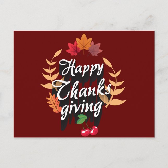 Carte Postale Joyeux Thanksgiving Automne (Devant)