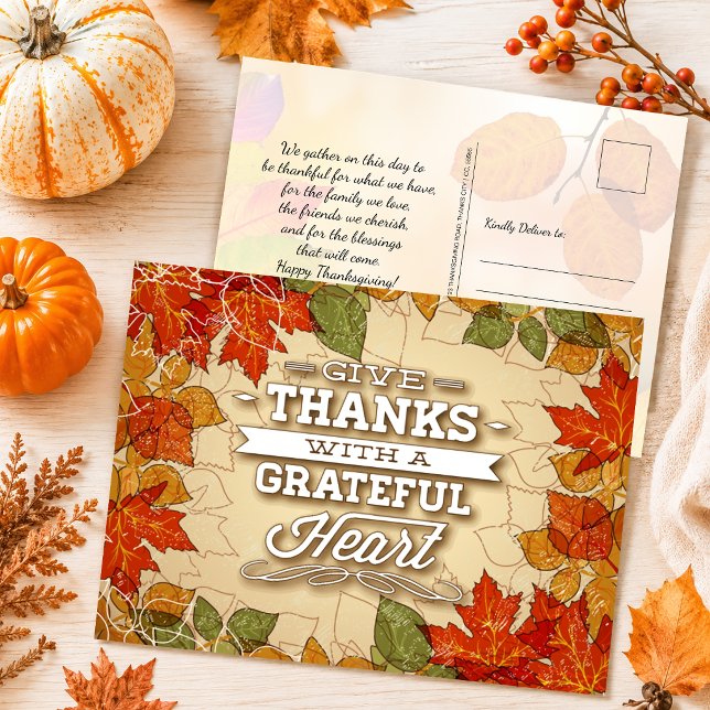 Carte Postale Joyeux Thanksgiving automne Greetings (Créateur téléchargé)