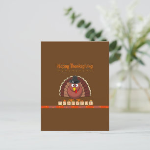 Carte Postale Joyeux Thanksgiving, dindon pèlerin
