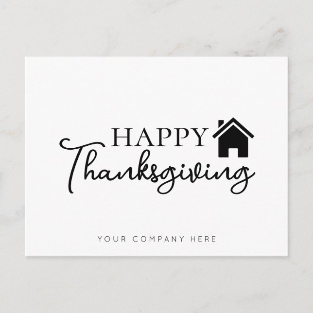 Carte Postale Joyeux Thanksgiving Immobilier (Devant)