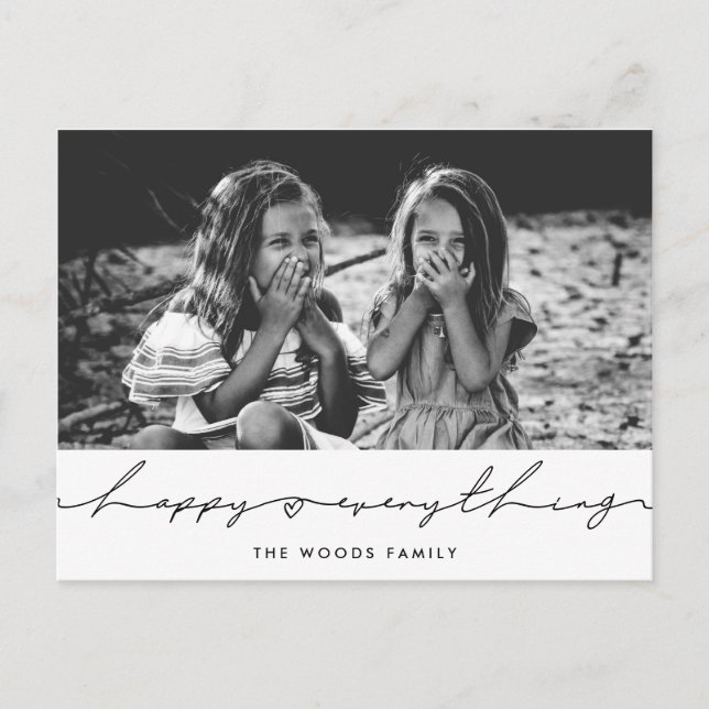 Carte Postale Joyeux tout Moderne manuscrit photo de vacances (Devant)