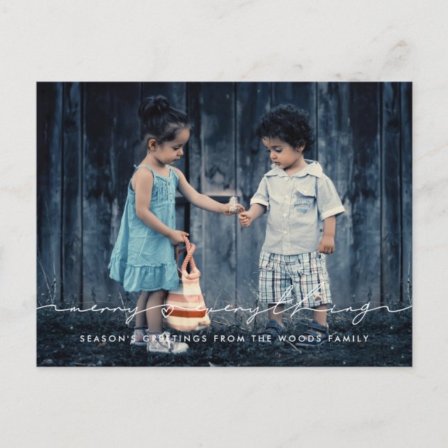 Carte Postale Joyeux tout Texte manuscrit photo de vacances (Devant)