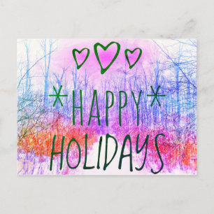 CARTE POSTALE JOYEUX VACANCES HIVER PATH POSTCARD