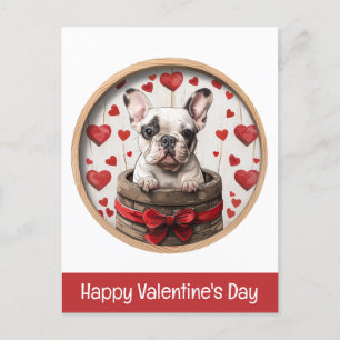 Carte Postale Joyeux Valentines Day French Bulldog