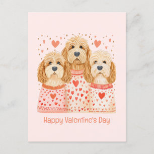 Carte Postale Joyeux Valentines Day Goldendoodle Dogs
