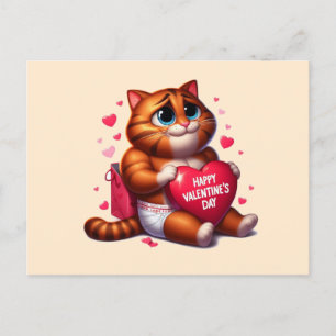Carte Postale Joyeux Valentines Day Love Cat