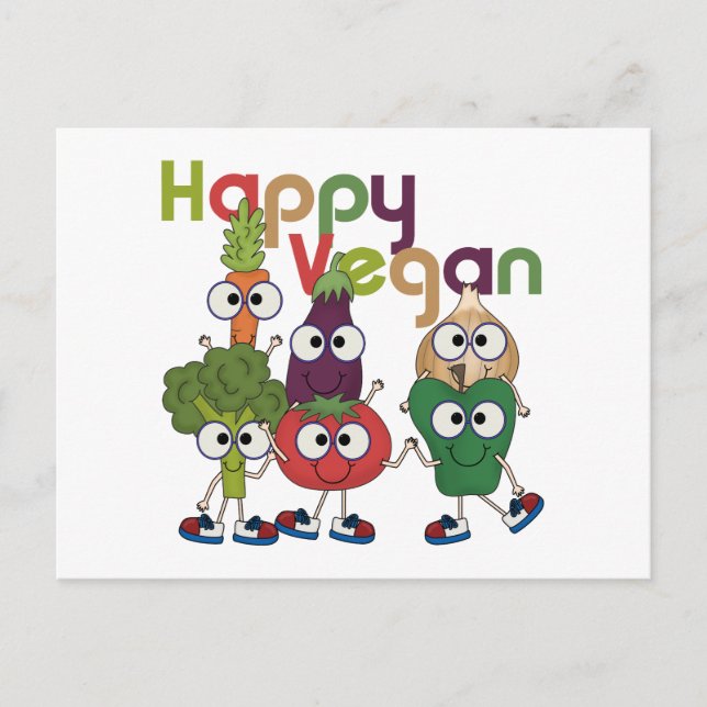 Carte Postale Joyeux Vegan (Devant)