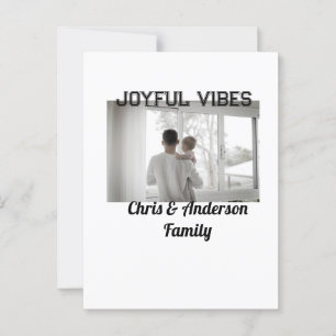 Carte Postale Joyeux Vibes père fils famille vacances de Noël p