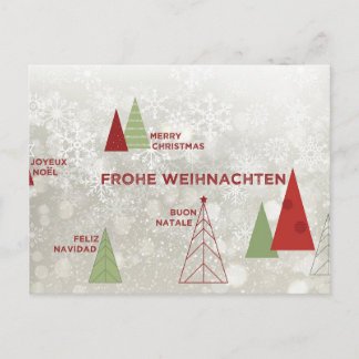 Carte Postale Joyeux voeux de Noël Retro Holiday