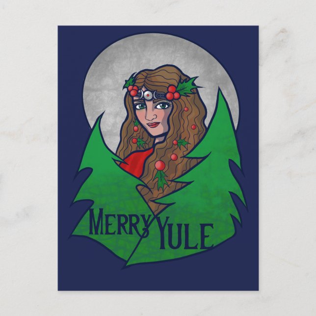 Carte Postale Joyeux Yule Goddess Art (Devant)