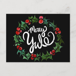 Carte Postale Joyeux Yule Pagan Vacances Wiccan Bienheureux Yule