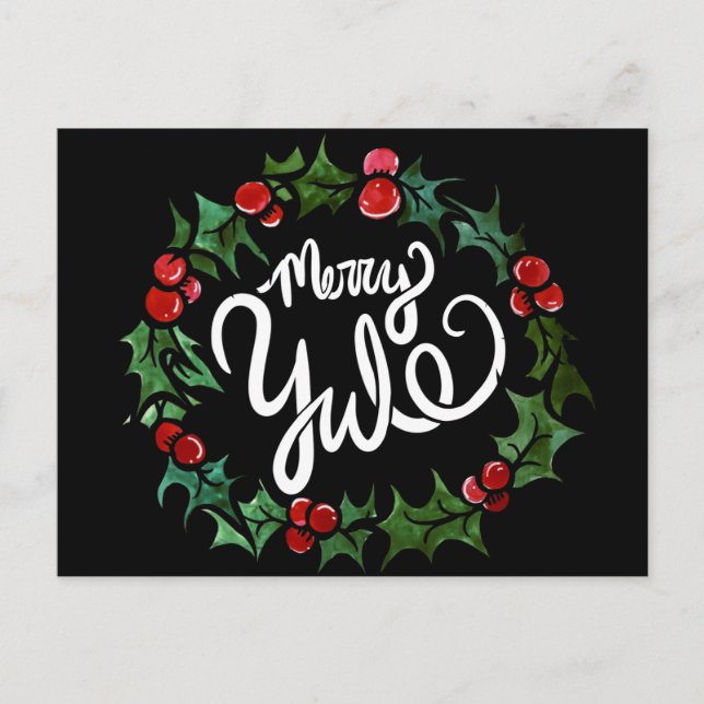 Carte Postale Joyeux Yule Pagan Vacances Wiccan Bienheureux Yule (Devant)