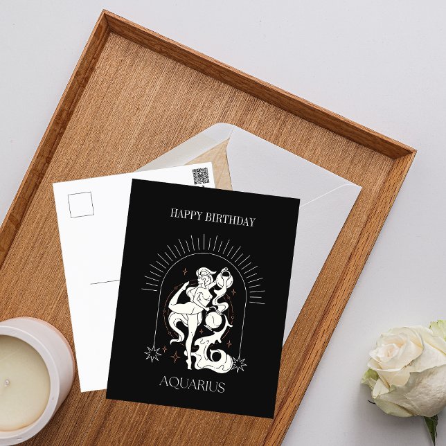 Carte Postale JoyeuxAnniversaire Mystique Verseau Zodiaque (HappyBirthday Mystic Aquarius Zodiac Postcard)