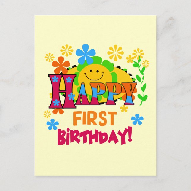 Carte Postale Joyful First Birthday T-shirts et cadeaux (Devant)