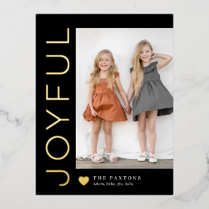 Carte postale Joyful Heart Editable Color Foil Hol