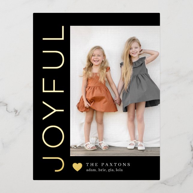 Carte postale Joyful Heart Editable Color Foil Hol (Recto)