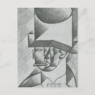 Carte Postale Juan Gris - Chef d'un homme au cigare