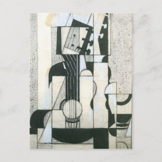 Carte Postale Juan Gris - Vie morte avec guitare