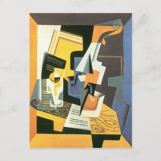 Carte Postale Juan Gris - Violon et verre (Devant)