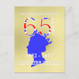 Carte Postale Jubilé de la reine britannique Elizabeth II Sapphi