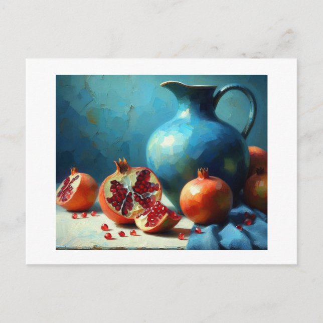 Carte Postale Jug bleu et grenades, (Devant)