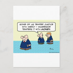 Carte Postale Juge tempérer la justice avec l'argent de la misér