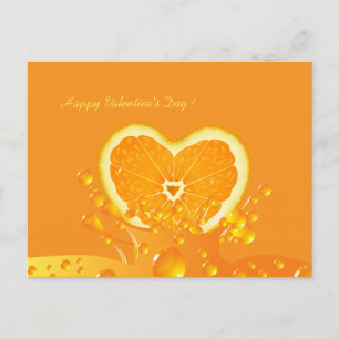 Carte postale Juicy Orange Heart Valentine's Day