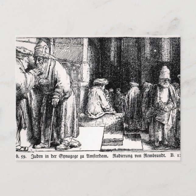 Carte Postale Juifs dans la synagogue à Amsterdam (Devant)