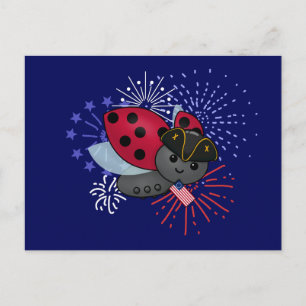 Carte Postale Juillet 4 Minuteman Ladybug