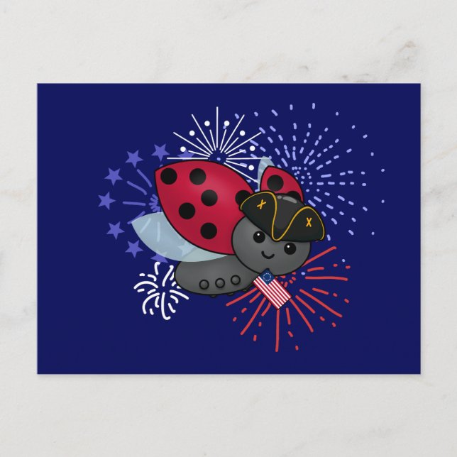 Carte Postale Juillet 4 Minuteman Ladybug (Devant)