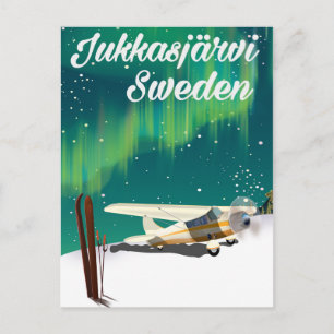 Carte Postale Jukkasjärvi Suède affiche de vacances aurore boréa