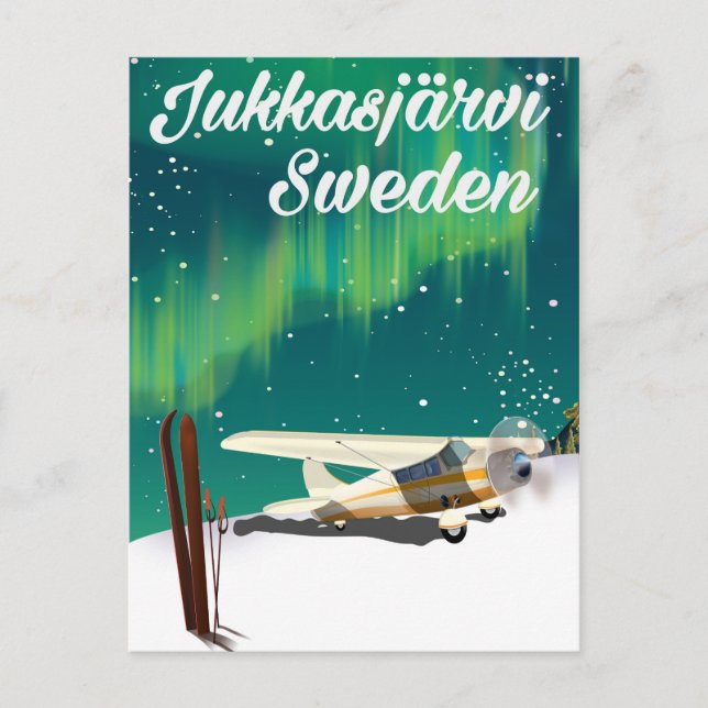 Carte Postale Jukkasjärvi Suède Horloge de vacances (Devant)