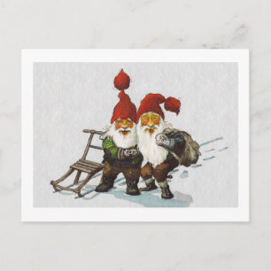 Carte Postale Julenisse Friends Sledding