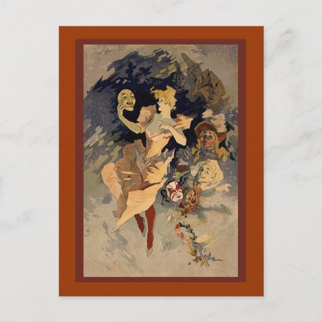 Carte Postale Jules Cheret 'La Danse' 1891 (Devant)
