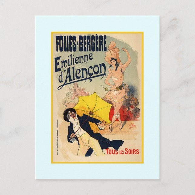 Carte Postale Jules Chéret, publicité, 1890 (Devant)