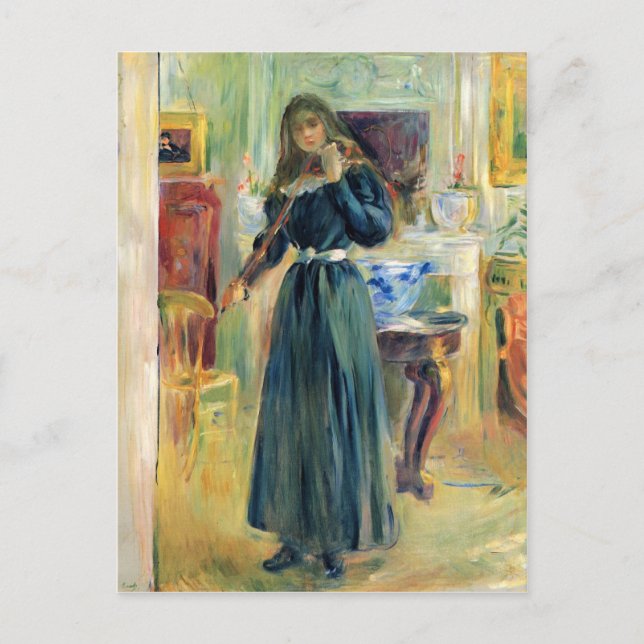 Carte Postale Julie jouant du violon par Berthe Morisot (Devant)