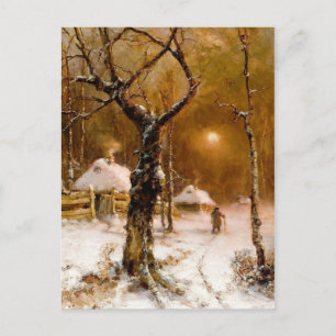 Carte Postale Julius Klever : Promenade nocturne d'hiver