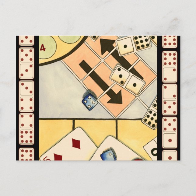 Carte Postale Jumbled Assortiment of Games of Chance (Devant)