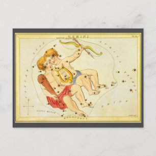 Carte Postale Jumeaux Gemini Constellation Vintage Urania miroir