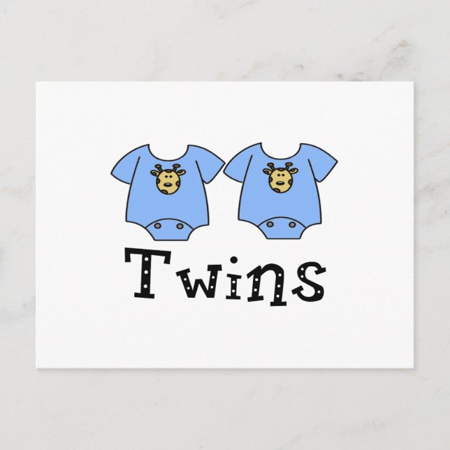 Carte Postale Jumeaux mignonnes Bodysuit 2 garçons (Devant)