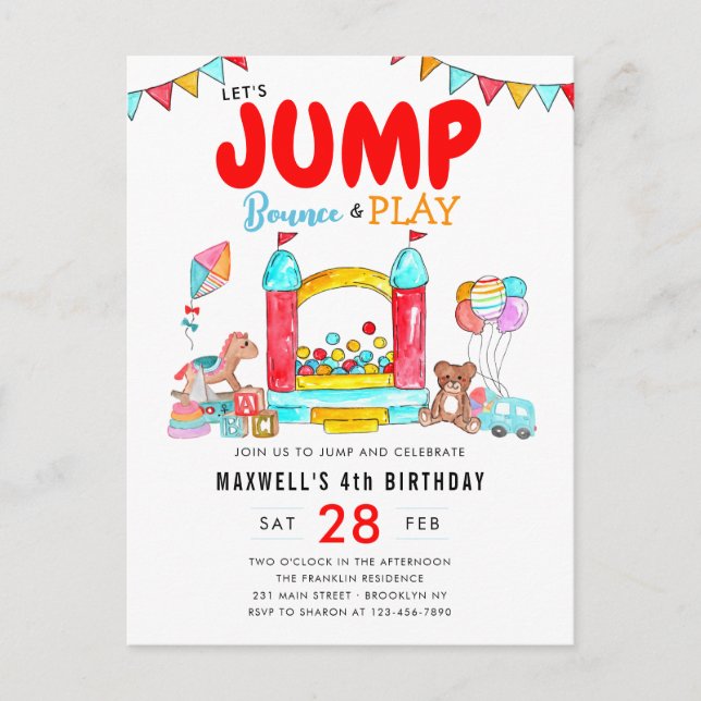 Carte Postale Jump Bounce House Trampoline Park Anniversaire (Devant)
